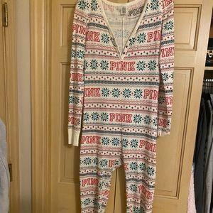 Victoria’s Secret pink Christmas onesie💕
